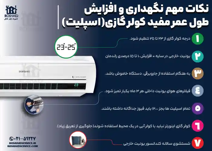 نکات مهم نگهداری و افزایش بازدهی کولرگازی سامسونگ SAMSUNG